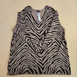 Apt 9 Womens 3X Sweater Brown Animal Print NWT